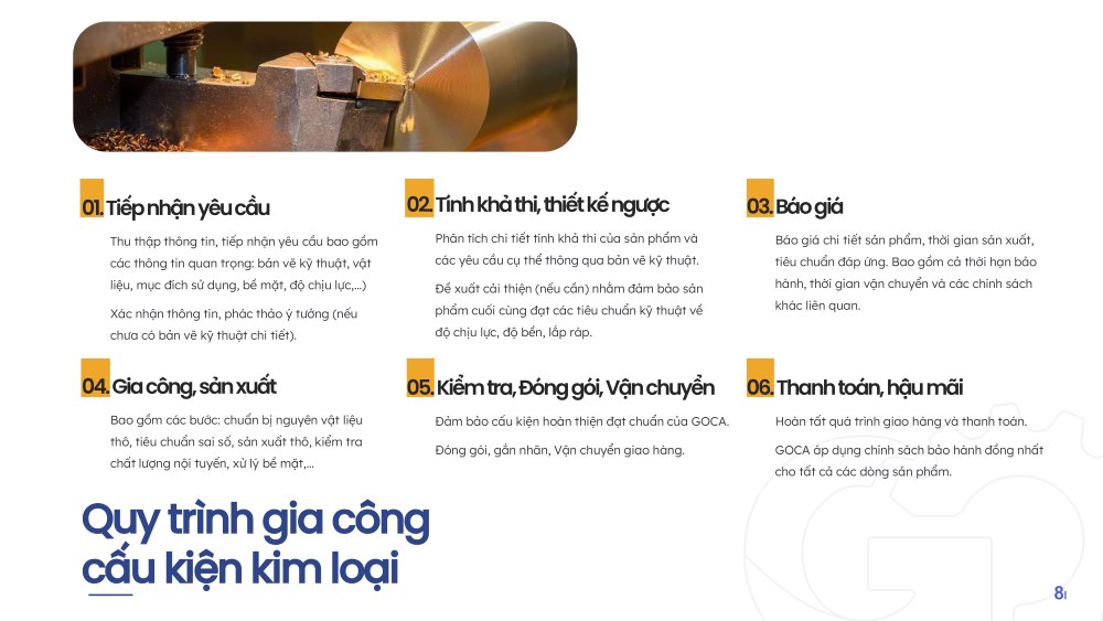 Quy trình gia công cấu kiện kim loại theo yêu cầu tại GOCA 