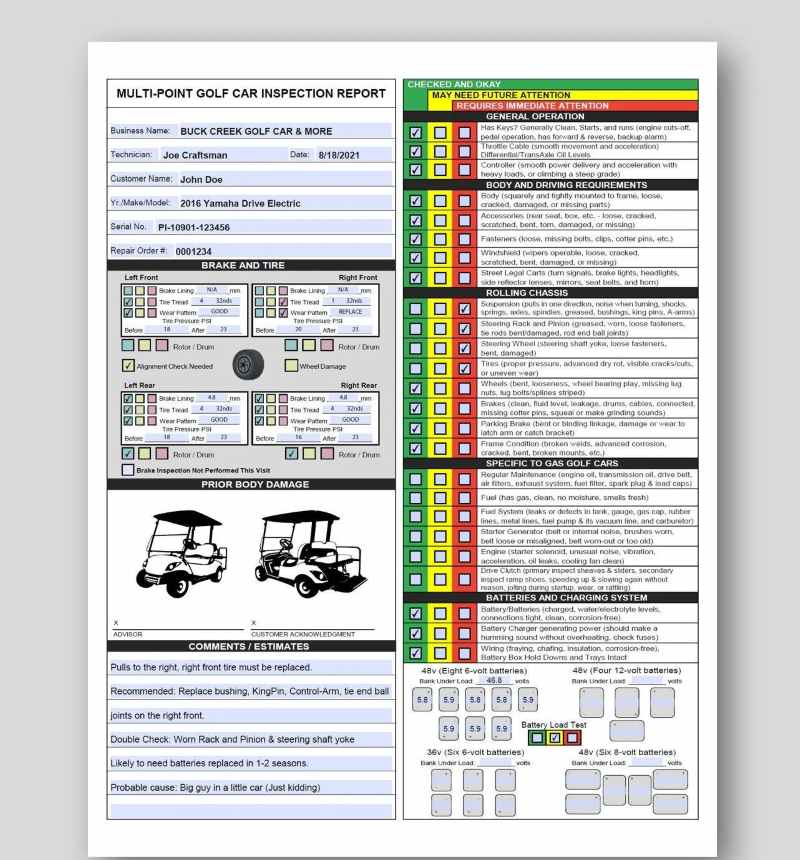 Phương pháp kiểm tra chất lượng xe điện sân golf nhập khẩu