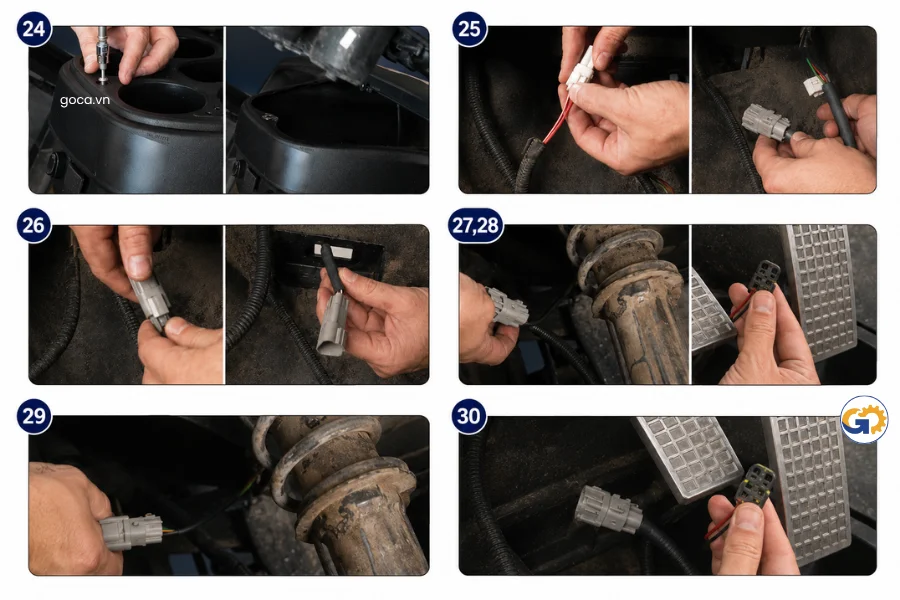 Giai đoạn 4: Tháo táp-lô và ngắt dây tín hiệu (Dash & Harness Disassembly)