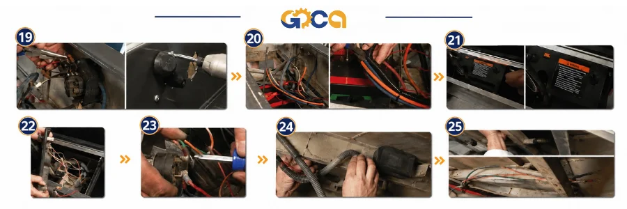 Giai đoạn 3: Tháo bỏ hệ thống dây điện và bộ điều khiển cũ (Bước 19 - 25)